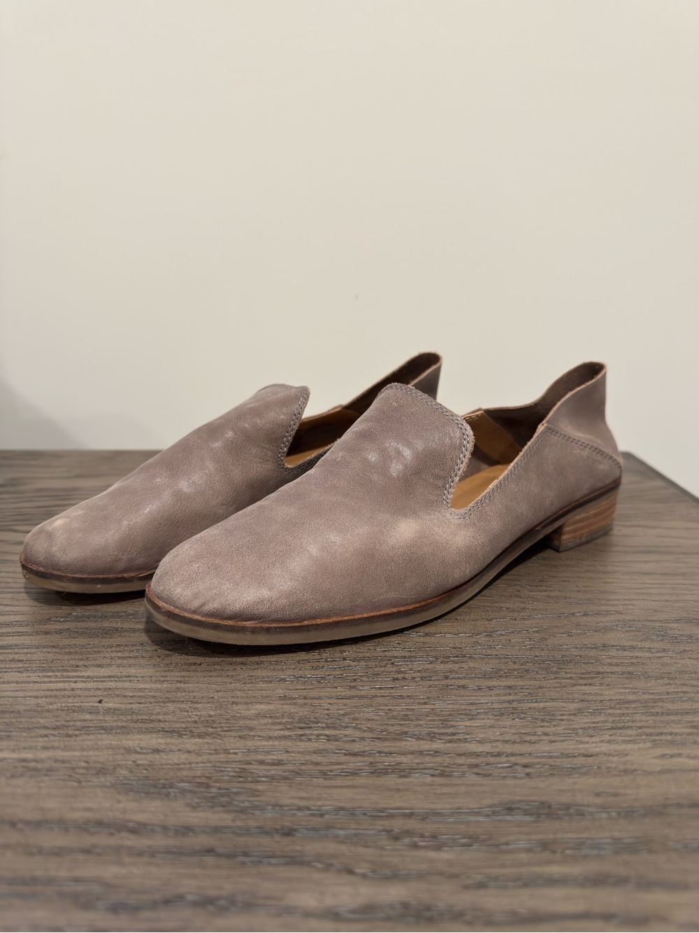 Lucky Brand Camile Suede Slip On Loafers Taupe Gray | Size 8.5